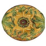 Victorian Majolica Basket Weave Bread Plate