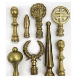 Group Vintage Brass Lamp Finials