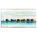 Rosa Chavez Original Sailboats Acrylic Painting