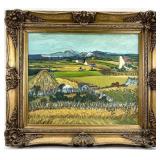After Van Gogh, The Harvest, Signed Oil Painting