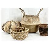 Woven Wicker Baskets & Pumpkin