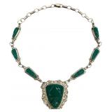 Iguala Mexico Sterling Silver Green Stone Mask