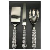 3pc Mikasa Crystal Rousseau Serving Utensils