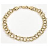 14K Gold Triple Link Chain Bracelet