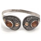 Sterling Silver Citrine Stone Cuff Bracelet