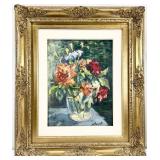Julien Vasset Floral Bouquet Oil on Board Painting