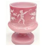 Mary Gregory Style Pink & White Vase