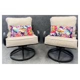 Pair Swivel Patio Chairs