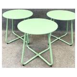 3 Green Metal Accent Tables