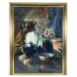 Vintage Still Life Oil Painting, Signed