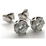10K White Gold & Diamond Earrings