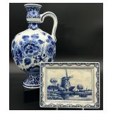 Delft Blue & White Pottery Vessel