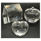 3pc Crystal Paperweights