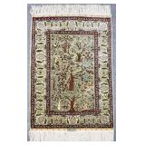 2.6 x 3.6 Turkish Ozipek Signed Hereke Silk Rug