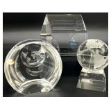 3pc Crystal Paperweights