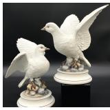 2 Andrea by Sadek White Porcelain Doves