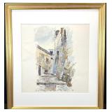 Jean Duchet European Street Scene Watercolor