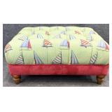 Button Tufted Sailboat Ottoman