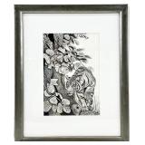 Original Jungle Tiger Illustration, Signed