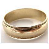 14K Gold Band Ring, Approx Size 8.75