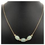 14K Gold Filled Jade Stone Necklace