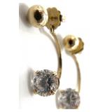 14K Gold & Clear Stone Earrings