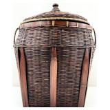 Asian Woven Bamboo Rattan Storage Basket