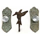3pc Cast Metal Wall Hooks