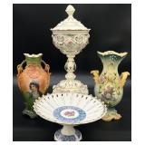 4pc Antique Vases & More