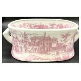 Pink & White Porcelain Jardiniere Planter