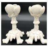 Bordallo Pinheiro Nautical Coral Candlesticks