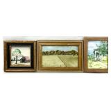 3 Small Vintage Paintings, Signed