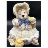 1991 Fitz & Floyd Bear w/ Bonnet & Honey Cookie
