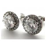 10K White Gold & Diamond Earrings