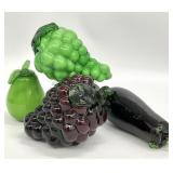 4pc Glass Fruit & Vegetable Figures