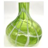 Green Scribble Style Art Glass Vase