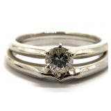 14K White Gold & Diamond Wedding Ring Set