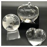 3pc Crystal Paperweights