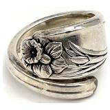 Rogers Daffodil Spoon Ring, Size 9.5