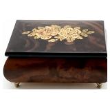 Art Decor Italian Inlaid Wood Musical Jewelry Box