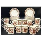 Wedgwood Golden Cockerel Demitasse Cups & Saucers