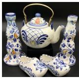 5pc Vietri, Delft & More Hand Painted Porcelain
