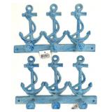 2 Cast Metal Anchor Design Wall Hooks