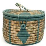 Handwoven Natural Lidded Basket