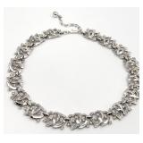 Trifari Signed Double Hearts Necklace