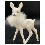 Ino Schaller Paper Mache White Glittered Reindeer