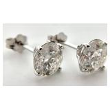 10K White Gold & Diamond Earrings