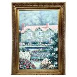 Ray Thomas Oil Painting, Country Cottage, Signed