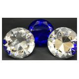 3pc Crystal Paperweights