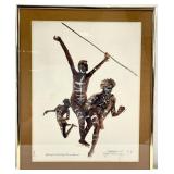 S/N Aboriginal Brolga Crane Dance Art Print